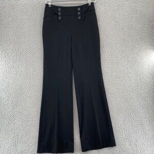 White House Black Market Pants Womens 0 Modern Flare Black Stretch Nautical Work